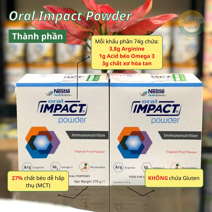 Sữa Nestle Oral Impact Hộp 370g- Dinh dưỡng tối ưu cho bệnh nhân ung thư và sau phẫu thuật