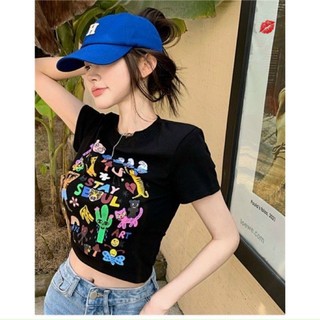 Áo Thun Croptop Tay Ngắn In Hình Sở Thú Nhí Nhảnh Lạ Kỳ UN Mitshop2222