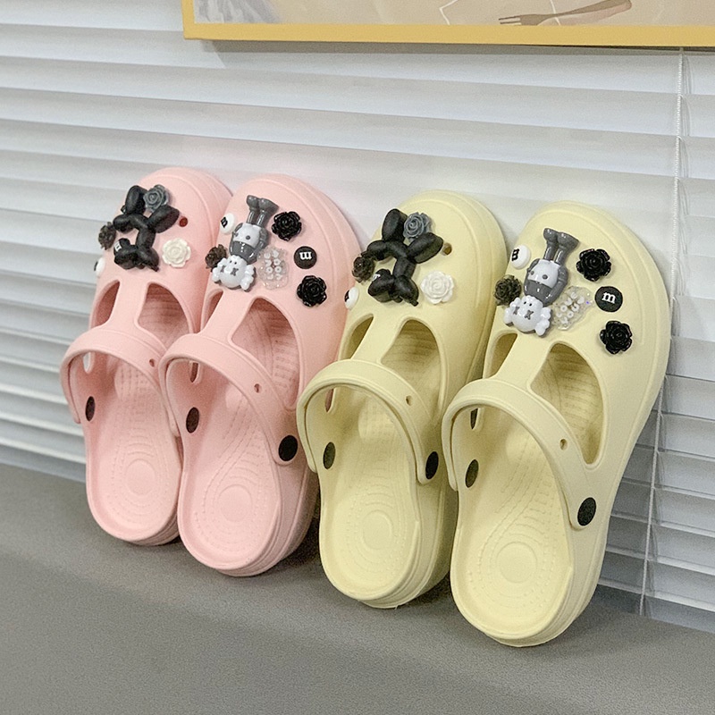 2023 Cái Mới Dép Sandal Đế Dày Siêu Nhẹ Thoải Mái Thời Trang Sesame Street KWAS Phụ Kiện Crocs Dép