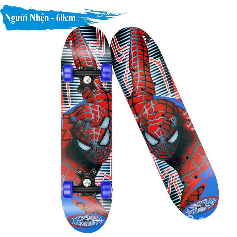 Ván Trượt Thế Thao Skateboard Hoạ Tiết Hoạt Hình Chất Liệu Gỗ Phong 7 Lớp Trục Kim Loại Tải Trọng 50kg