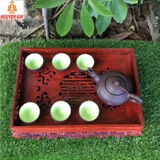 Khay trà gỗ HƯƠNG lưỡng long (không bao gồm ấm chén) BỀN ĐẸP BẢO HÀNH 12 THÁNG