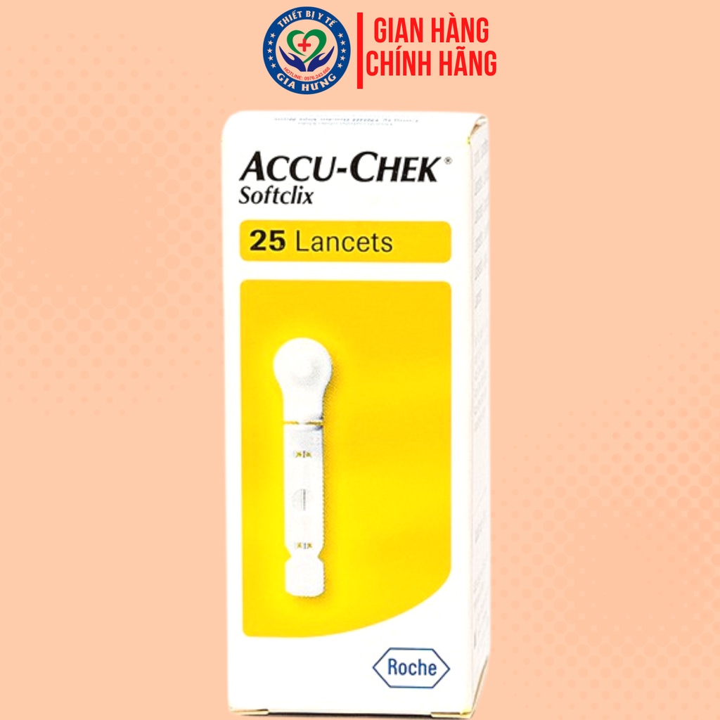 Hộp 25 kim Accu-Chek Softclix dẹt chích máu tiểu đường