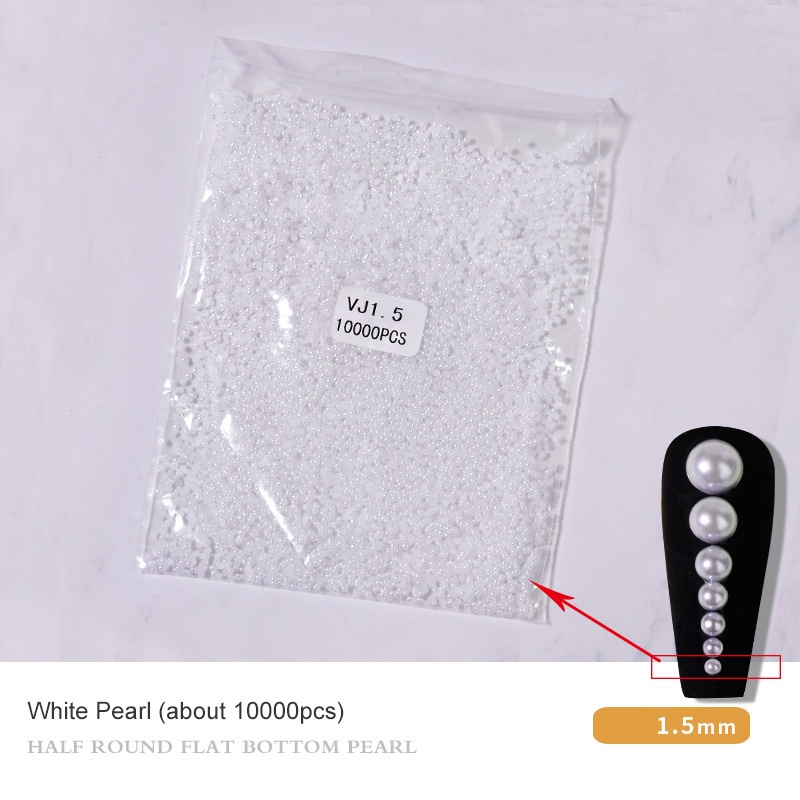 Bán Sỉ! Bán Sỉ! Túi 10000 Hạt Ngọc Trai Nửa Ngọc Trai Bằng Nhựa ABS Trang Trí Móng Tay DIY