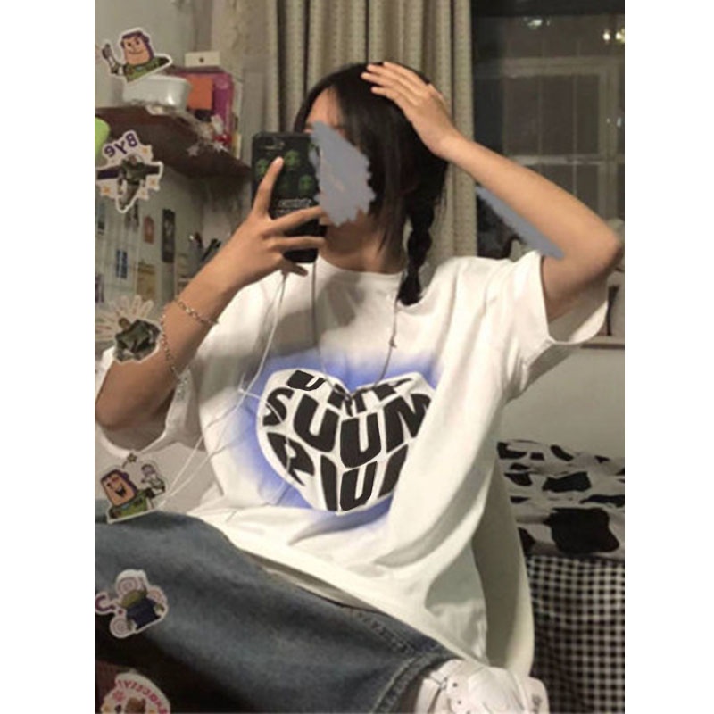 NRVP Áo Thun Tay Ngắn In Hình Thời Trang Đường Phố Hàn Quốc Mới Cho Nữ