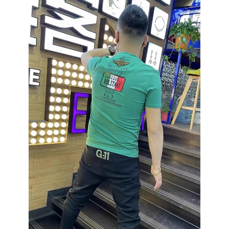 Áo Thun Cotton Tay Ngắn Cổ Tròn In Chữ Trẻ Trung Hợp Thời Trang Cho Nam