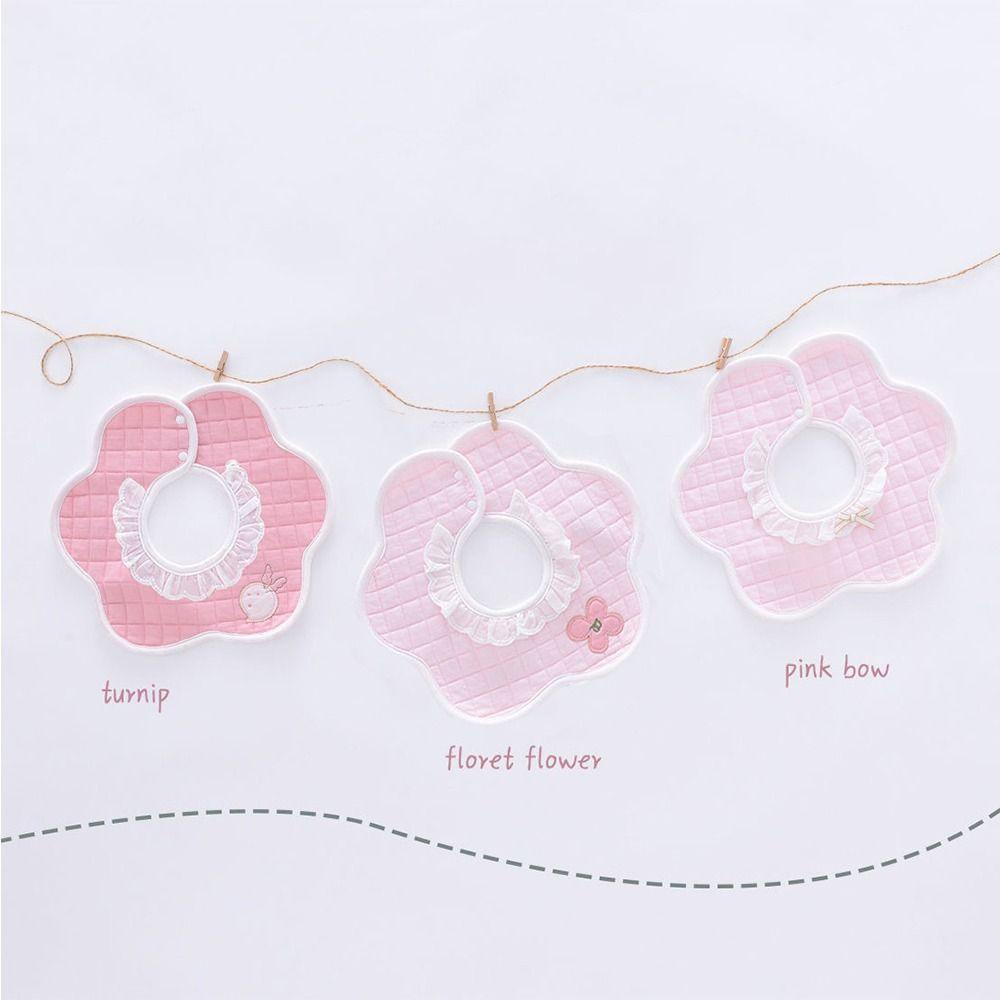 Yếm Cổ Tròn Bằng Cotton Phối Ren Dễ Thương Dành Cho Em Bé