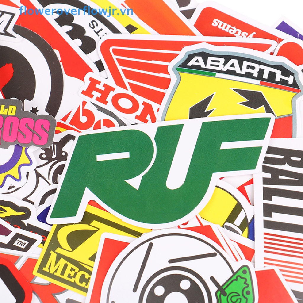 Bộ 100 Miếng Dán Logo Dirt Bike Trang Trí Xe Hơi