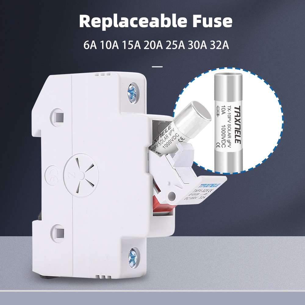 Giá Đỡ Cầu Chì Năng Lượng Mặt Trời DC 1000V PV 6A 10A 15A 20A 25A 30A DC