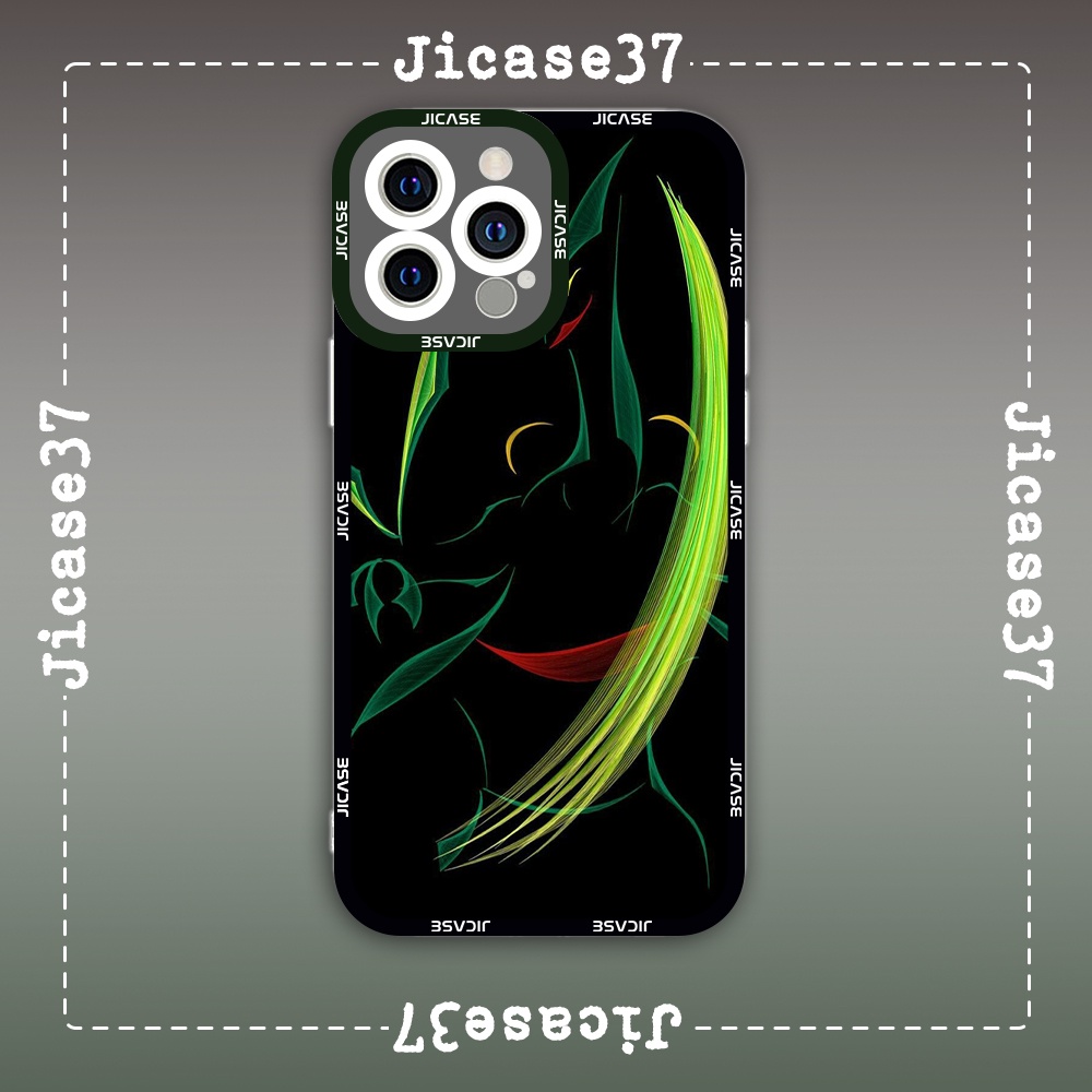 Ốp lưng iphone samsung xiaomi oppo cạnh vuông Jicase JMcase Juptile Pokemon Anime Manga Nhật Bản