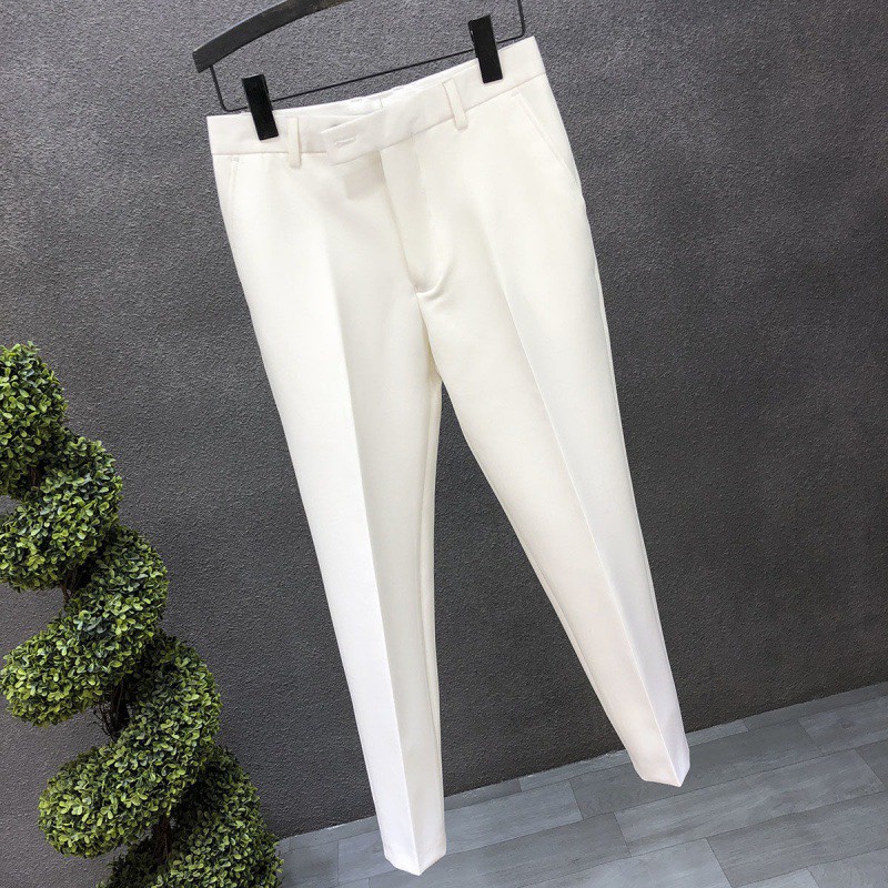 Quần âu nam màu đen trắng kem đẹp kiểu tây công sở hàn Quốc cao cấp ống đứng côn suông rộng co giãn DT Limited
