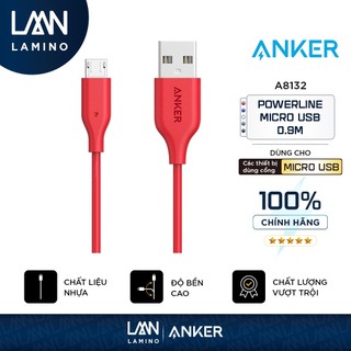 [KHÔNG DÙNG CHO IPHONE] Cáp sạc ANKER PowerLine Micro USB dài 0.9m - A8132