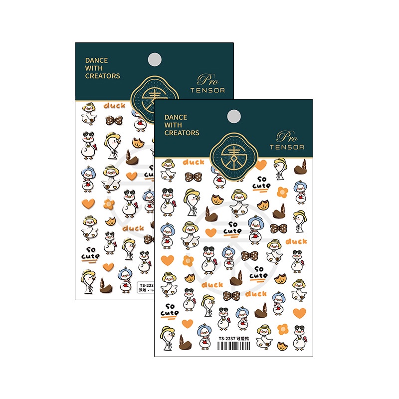Miếng Dán Trang Trí Móng Tay 5D Hình Chú Vịt Dễ Thương TS-2237