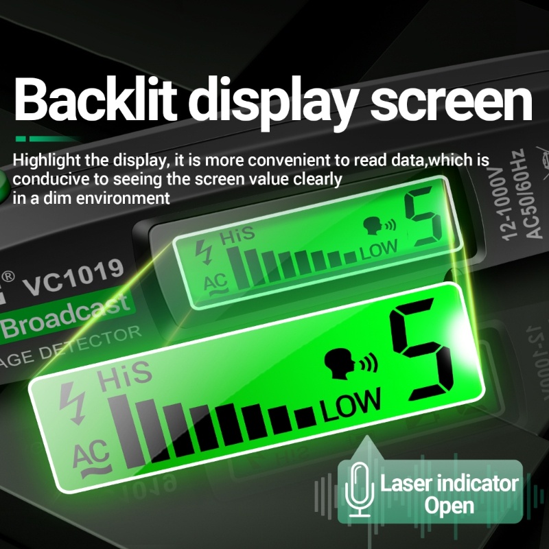 Bút Thử Điện Áp Có Đèn Nền Không Tiếp Xúc Có Thể Điều Chỉnh