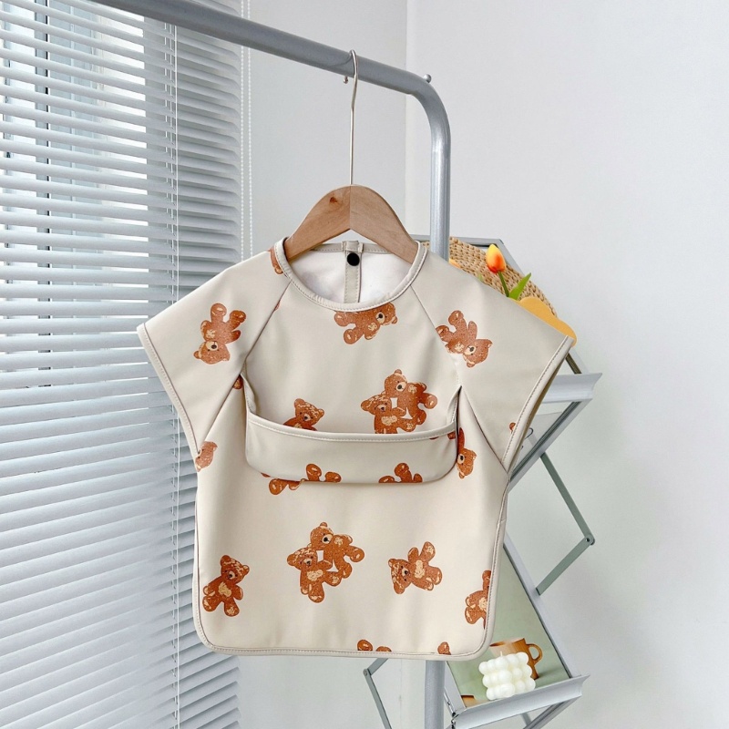 Yếm Ăn Da PU Chống Thấm Nước Mềm Mại Thoải Mái Cho Bé