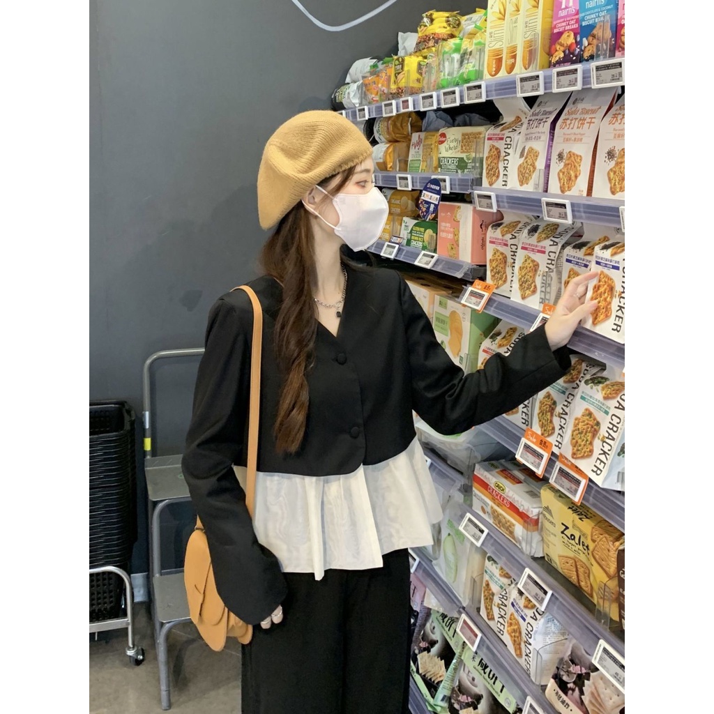 Áo Lưới Tay Dài Cổ Chữ V Thời Trang Mùa Thu Mới Dành Cho Nữ