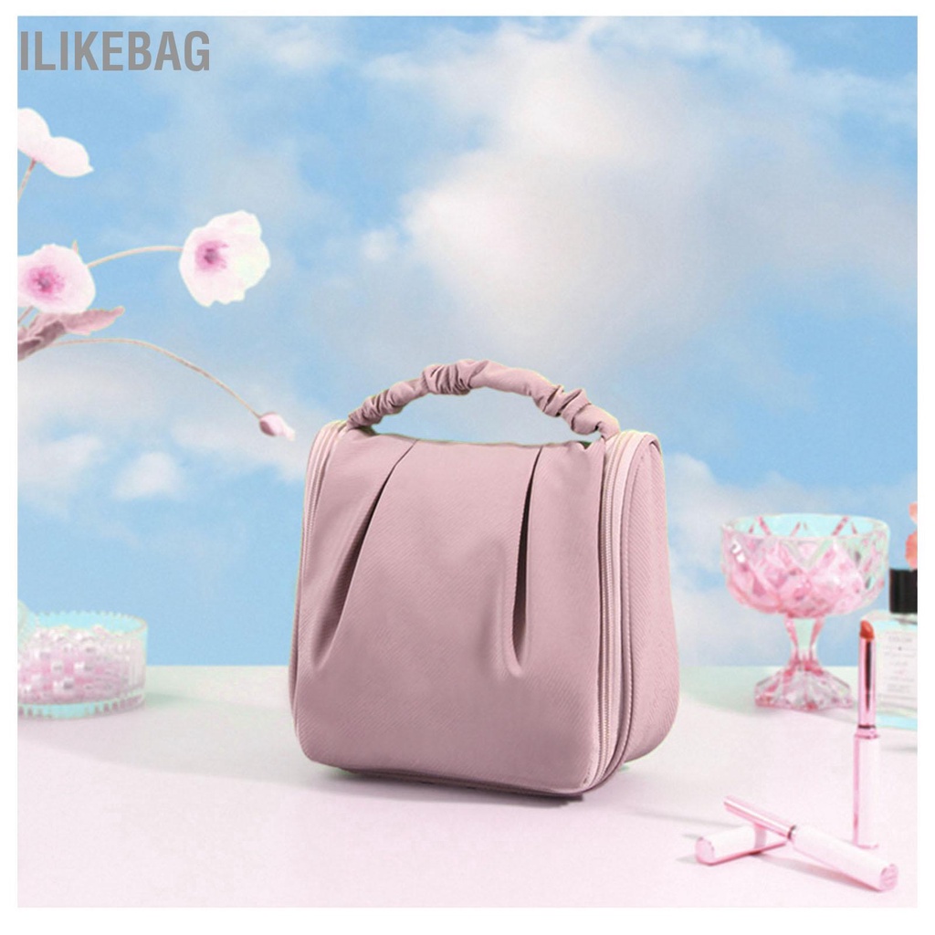 Ilikebag Túi đựng đồ trang điểm cầm tay Hộp vệ sinh cá nhân mỹ phẩm chống nước đa chức năng treo di động cho du lịch