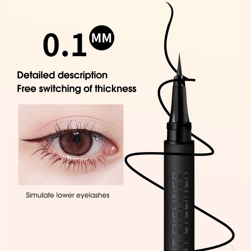 Bút Kẻ Mắt Dạng Lỏng Qiwes Màu Đen / Nâu Ngòi 0.1mm Chống Thấm Nước Lâu Trôi