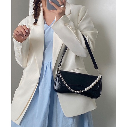Túi Xách Nữ💖 Túi nữ đeo vai kèm dây ngọc trai sang chảnh kiểu dáng thời trang siêu hot