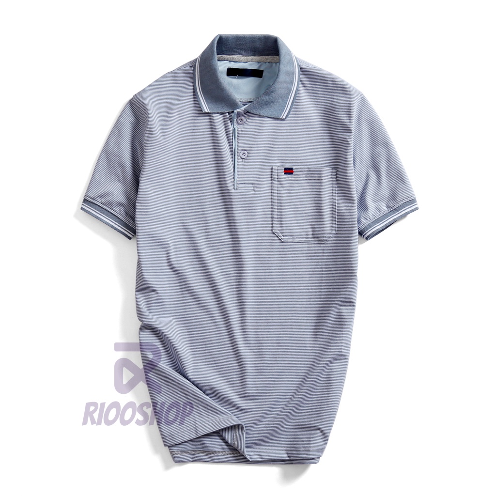 Áo thun có cổ trung niên có túi, áo polo nam cotton ngắn tay trung niên đẹp, chất lượng, vải dày RIOOSHOP RCP004
