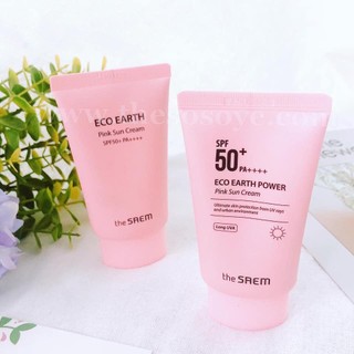 Kem chống nắng the saem eco earth sun cream, pink sun cream, power light sun cream spf50+ pa+++ 50ml