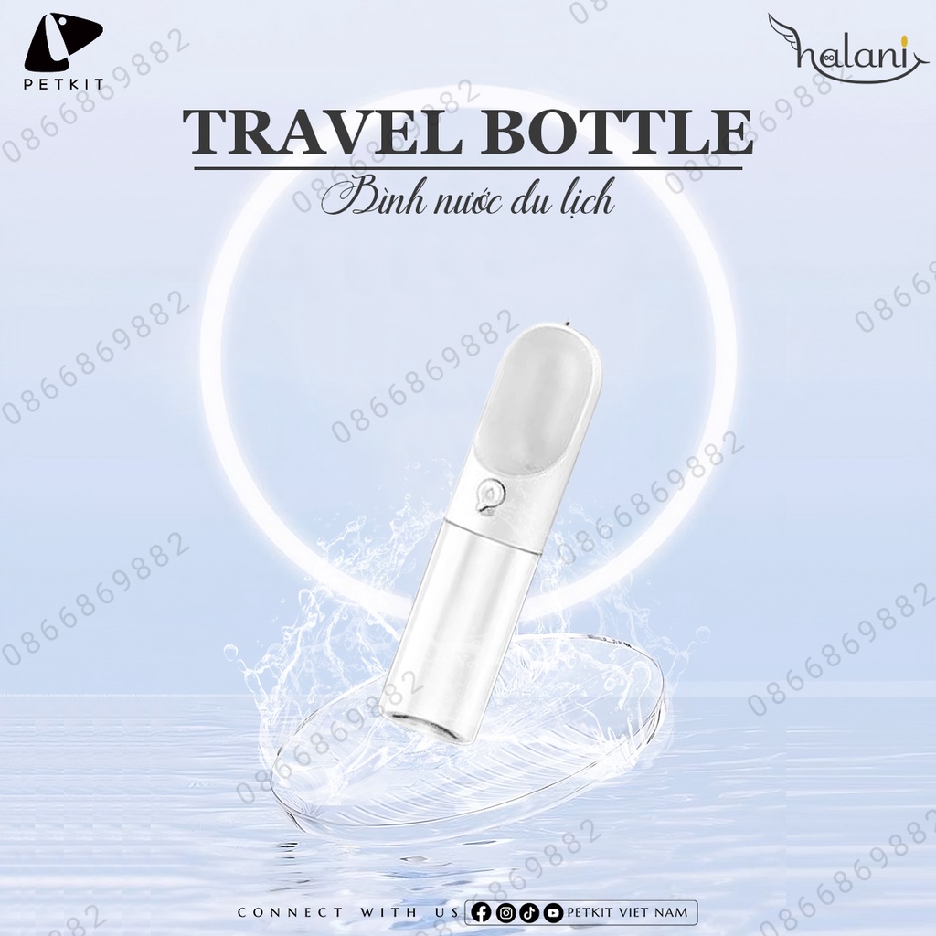 Bình Nước Di Động Cho Thú Cưng Petkit Du Lịch Dã Ngoại Dung Tích 300ml/400ml