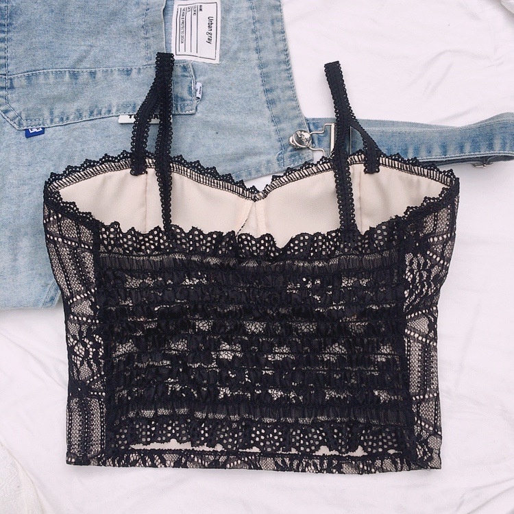 Áo Lót Ngực Bra Phối Ren Hai Dây Đệm Mút Lưng Bo Chun Thoải Mái DAN L&amp;U 7692