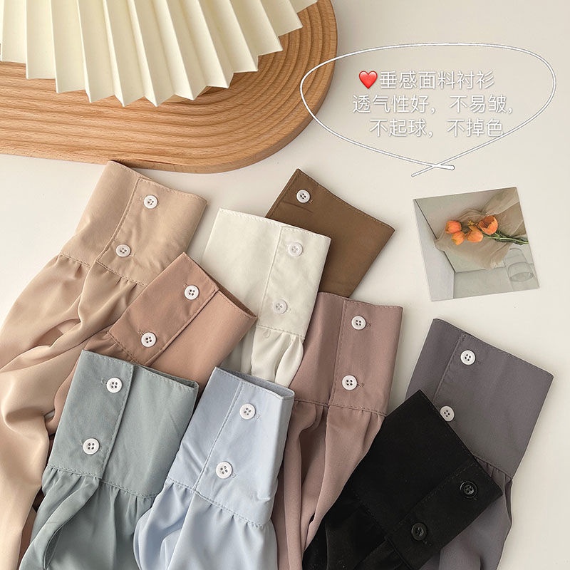 Áo Sơ Mi Morandi Tay Dài Màu Trơn Dáng Rộng Thời Trang Xuân Thu Cho Nữ