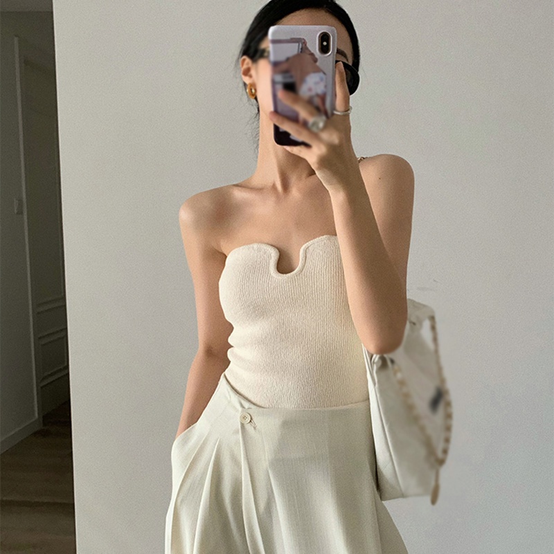 Áo Hai Dây Cổ Chữ V Dáng Ôm Phong Cách Hàn Quốc Quyến Rũ Dành Cho Nữ