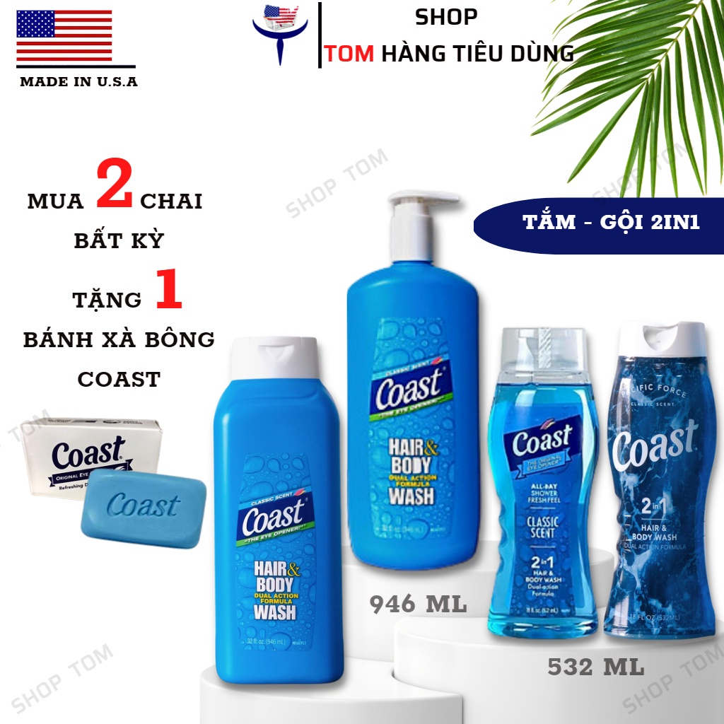 Sữa tắm gội Coast 2in1 dành cho nam giới Hàng Mỹ