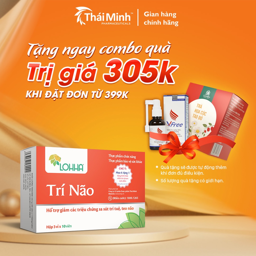 LOHHA Trí Não Thái Minh - Dành Cho Người Bị Mất Ngủ, Hay Quên, Suy Giảm Trí Nhớ - Hộp 30 viên
