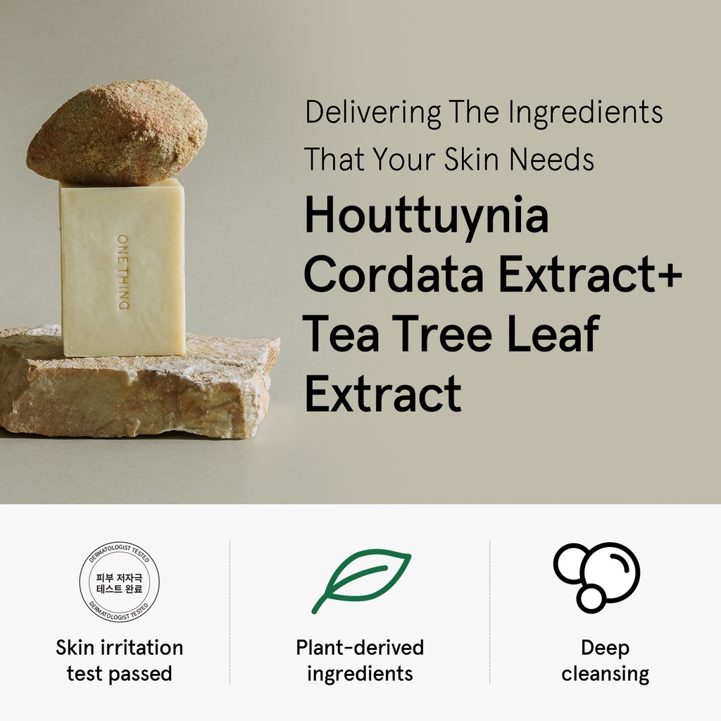 Xà Bông Rửa Mặt One Thing Houttuynia Cordata & Tea Tree Handcrafted Natural Soap 100g