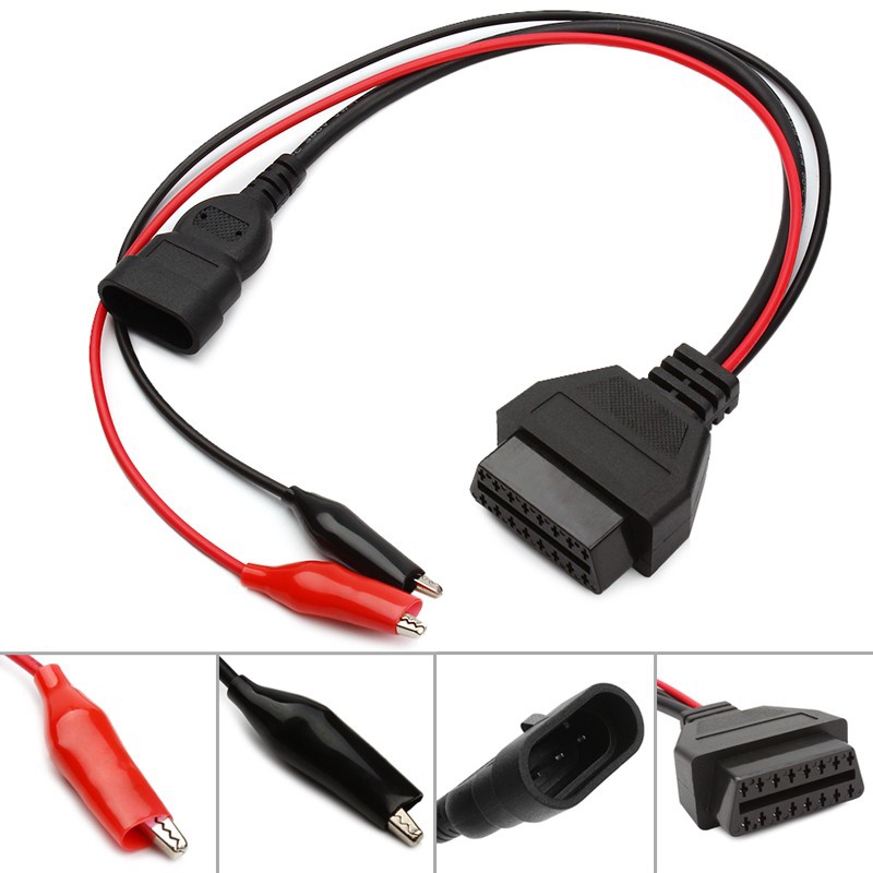 Cáp Chuyển Đổi 3 Pin Alfa Lancia Sang 16 Pin OBDII OBD2 Obdd-II Obd Cho Thiết Bị Chẩn Đoán Lỗi Ô Tô fiat 3pin