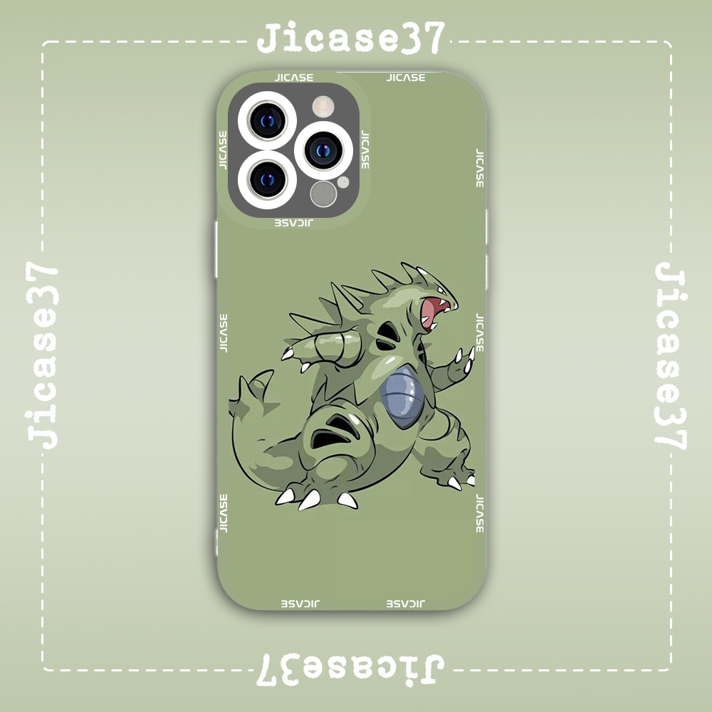 Ốp lưng iphone cạnh vuông Jicase JMcase Tyranitar Pokemon Anime Manga Nhật Bản x/xs/11/12/pro/max/plus/promax
