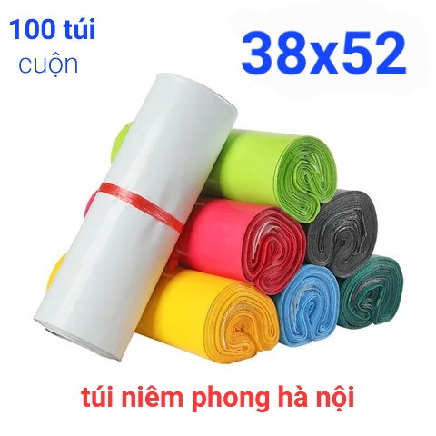 Túi nilong gói hàng niêm phong tự dính nhìu màu 38*52