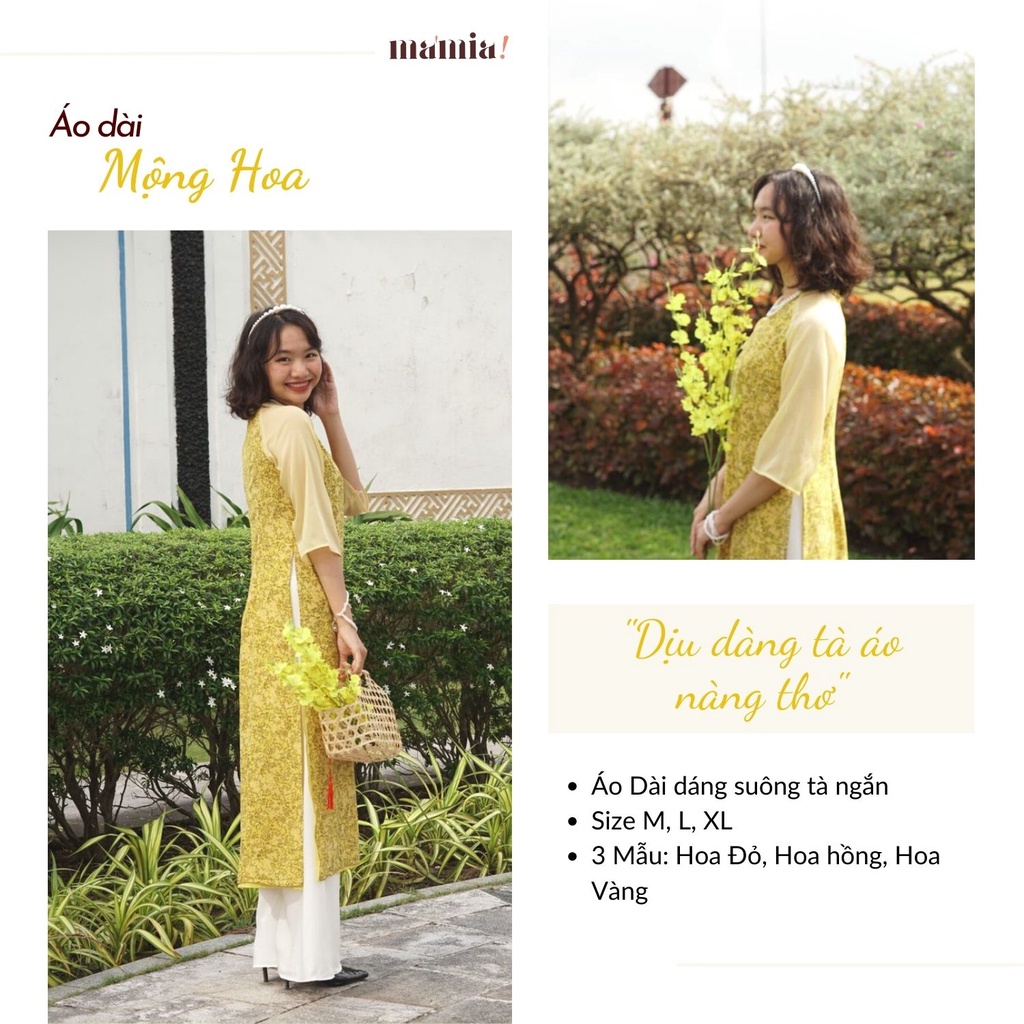 Áo dài Mộng Hoa - MA'MIA mẫu hoa vàng