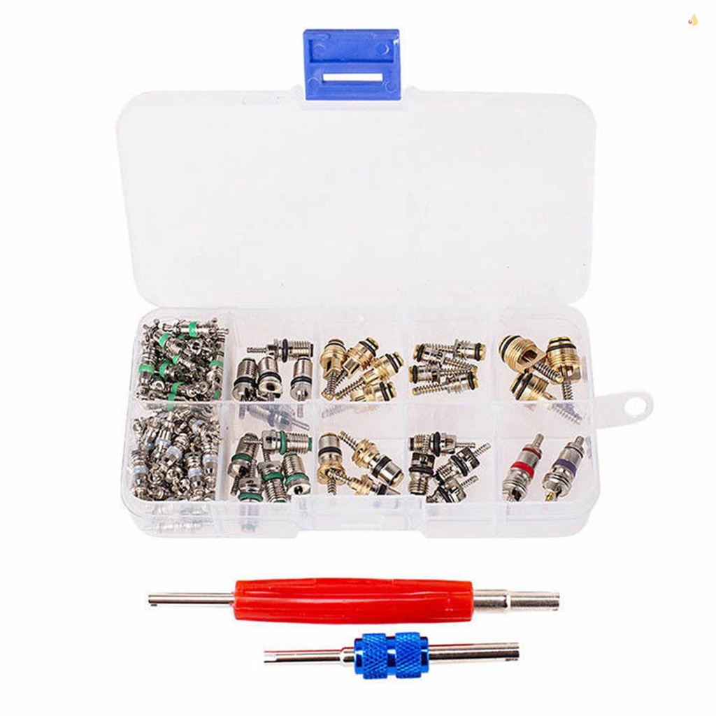 Bộ 102 Dụng Cụ Tháo Lõi Van Điều Hòa Không Khí Cho Xe Hơi R134a / R12 A / C 1 / 4 '' 5 / 16 ''
