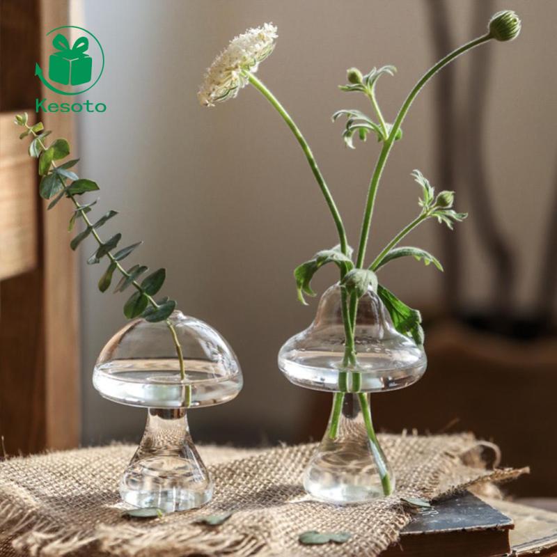 Kesoto Bình Hoa Thủy Tinh Trong Suốt Hình Nấm Độc Đáo Trang Trí Nhà Cửa/ Trí Sân Vườn