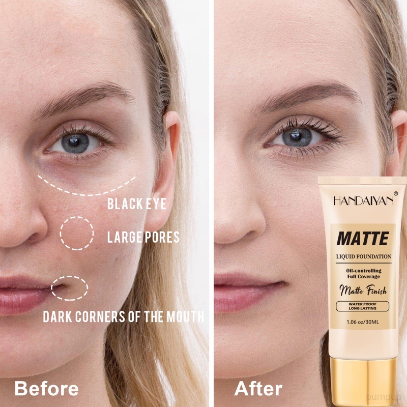 Kem Nền Che Khuyết Điểm Toàn Diện Kiểm Soát Dầu Lâu Trôi 8 Màu Lì Tự Nhiên