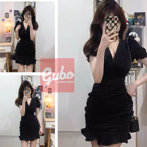 Đầm nữ thiết kế váy ngắn Hepburn ulzzang GUBO7910