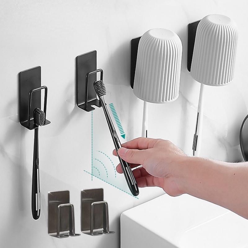 Giá Đỡ Bàn Chải Đánh Răng / Cốc Sắp Xếp Gọn Gàng Bằng Thép Không Gỉ Chịu Lực Tốt Tiết Kiệm Không Gian