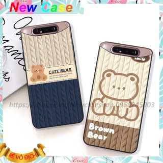 Ốp lưng Samsung A80 hình họa tiết len Bear Cute