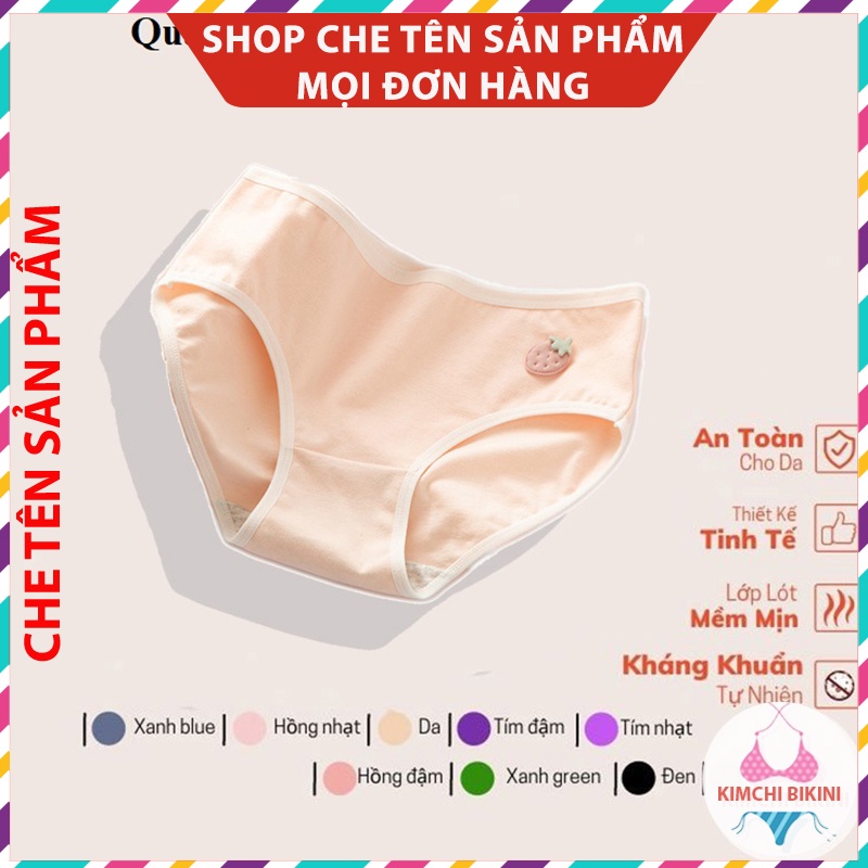Quần trong Cotton trơn cạp viền chun dễ thương KIMCHIBIKINI quần lótnữ cute mềm mại xinh đẹp QL074