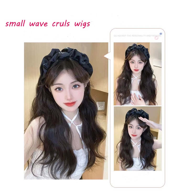 Bộ Tóc Giả Dài Thẳng / Xoăn Chữ U Màu Đen Có Thể Tháo Rời Cho Nữ