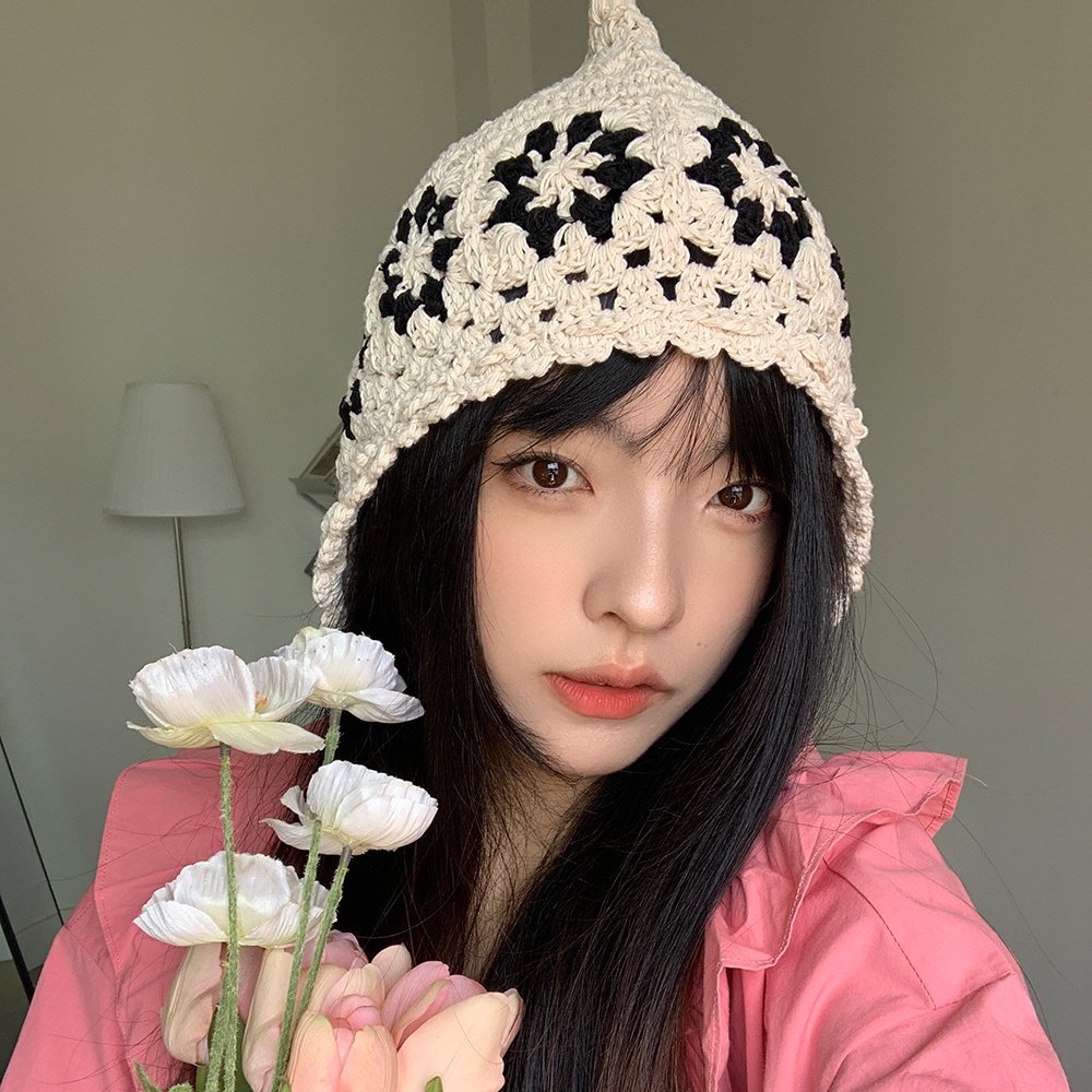 Mũ Dệt Kim Đính Hoa Dễ Thương Xinh Xắn Dành Cho Nữ