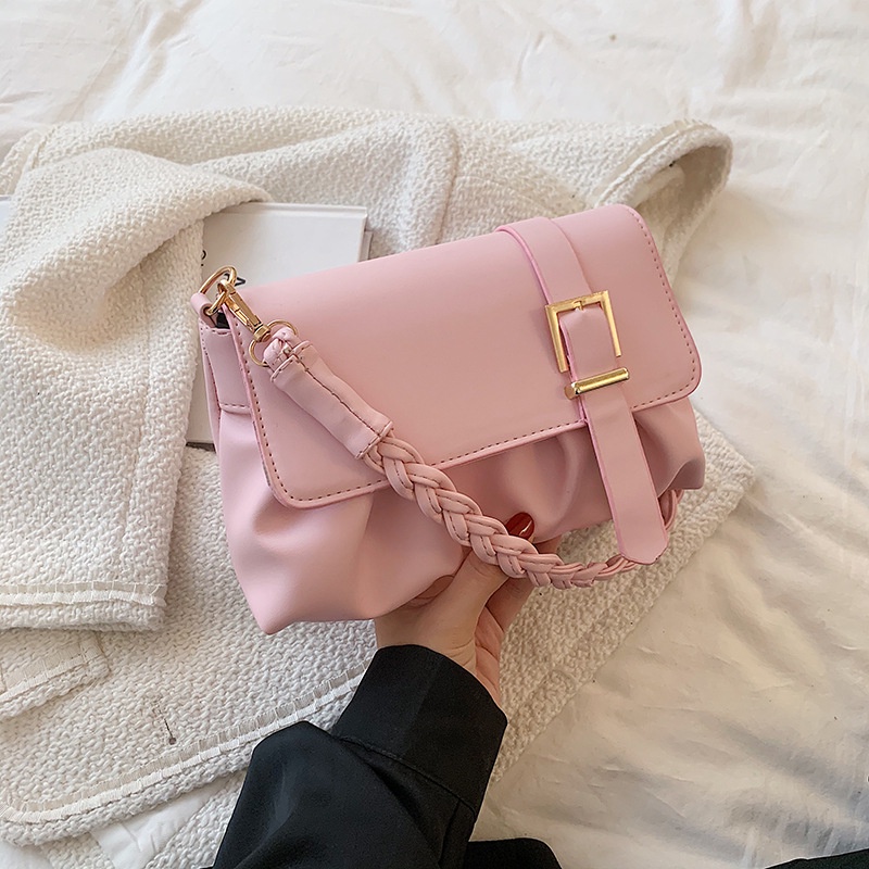 Có thể bán buôn Túi Đeo Vai Thời Trang Nữ Thiết Kế Xếp Ly Xách PU Chống Trầy Xước Cho Sinh Nhật Ilikebag Hàng giao ngay
