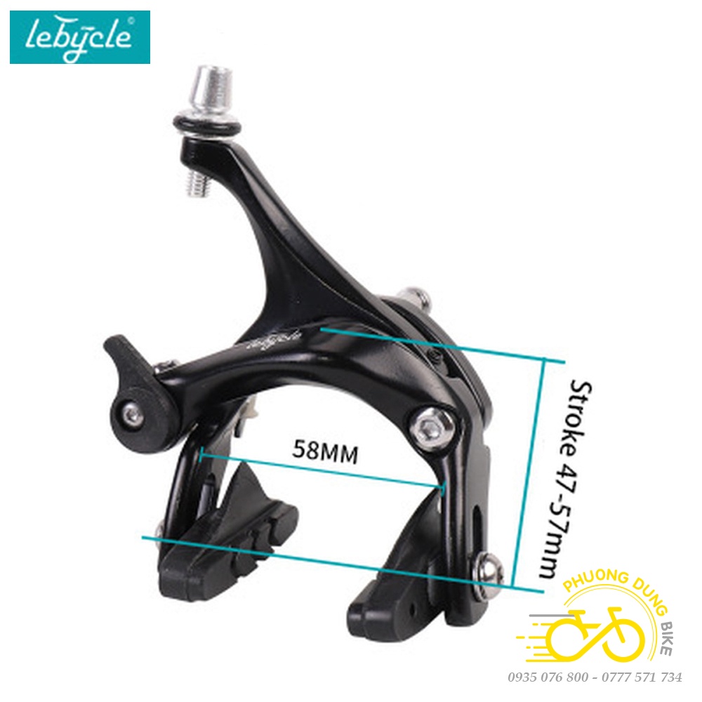Bộ ngàm phanh thắng nhôm 3 lá xe đạp road LEBYCLE