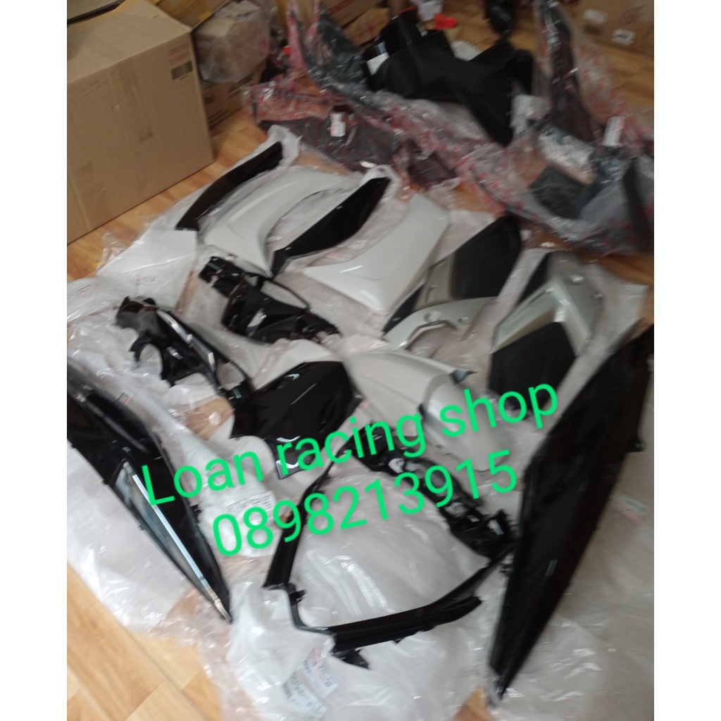 DÀN ÁO VỎ NHỰA NOUVO SX (NOUVO 5) MÀU TRẮNG ĐEN FULL NHỰA MÀU 25 MÓN NHỰA NHÁM 6 MÓN HÀNG ZIN CHÍNH HÃNG YAMAHA