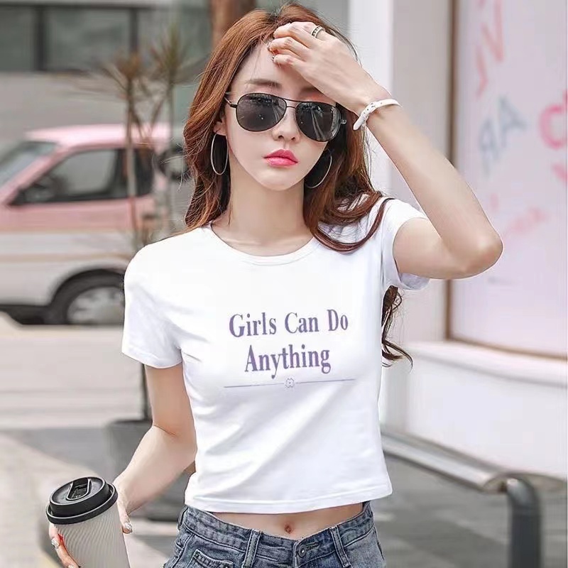 Áo Thun Tay Ngắn Dáng Ôm In Họa Tiết Thời Trang Xuân Hè 2023