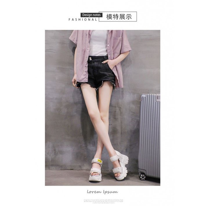 2023 Thời trang mới thông thường Dew -toe Bánh Loose Roman Dép dày đáy