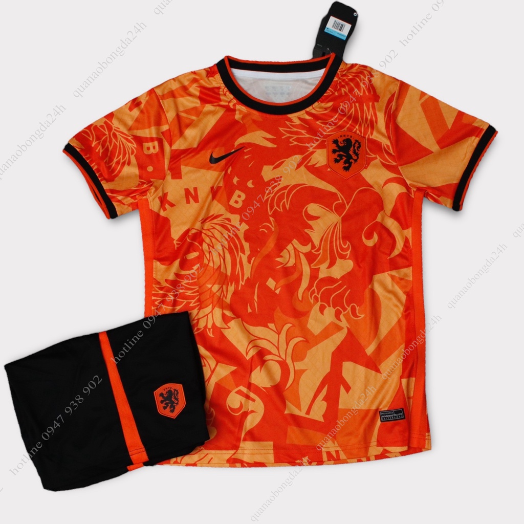 Bộ quần áo đá banh ĐT Hà Lan màu cam mùa 2022/2023_ Hàng cao cấp Thailand